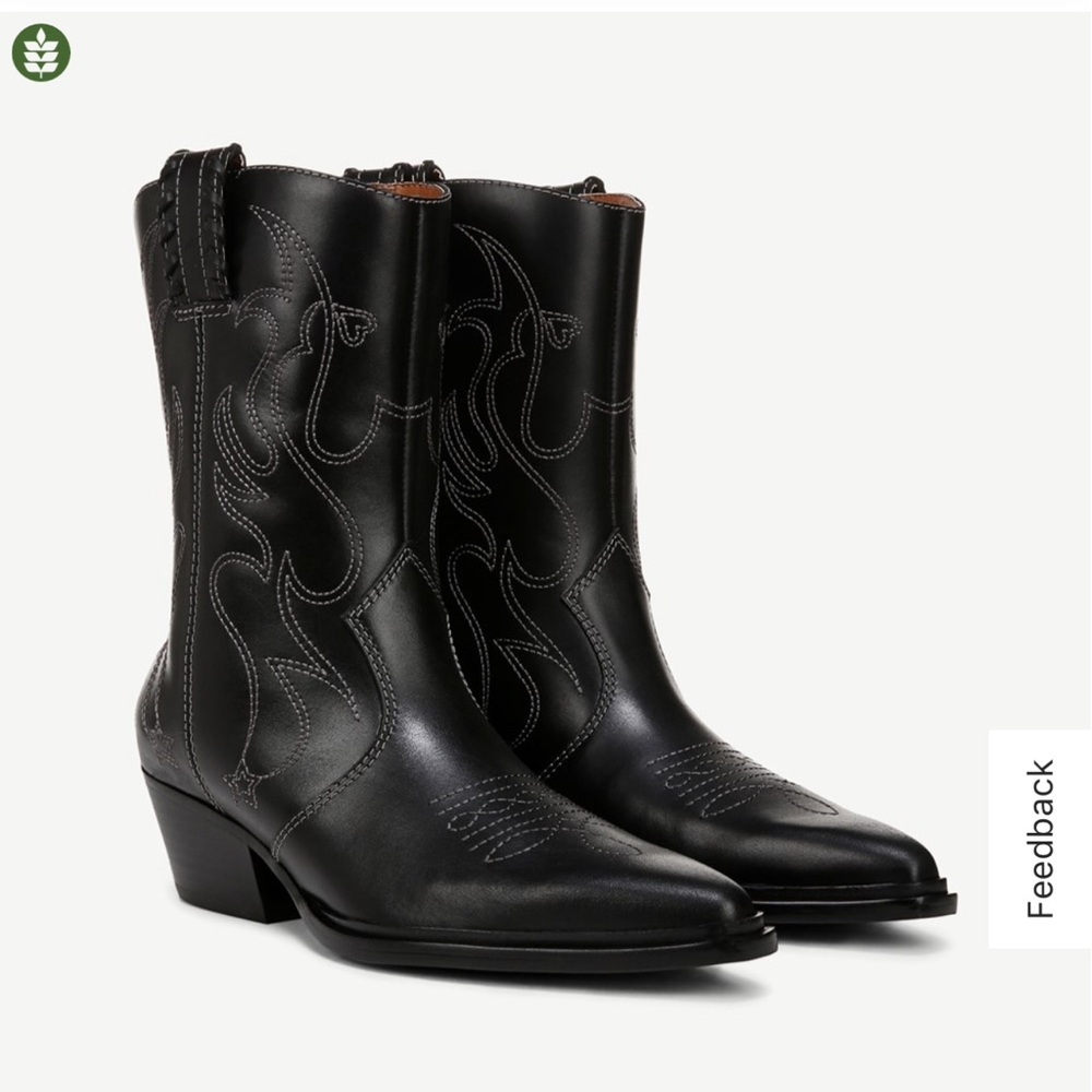 Franco Sarto Black Heeled Boots with Sleek Design